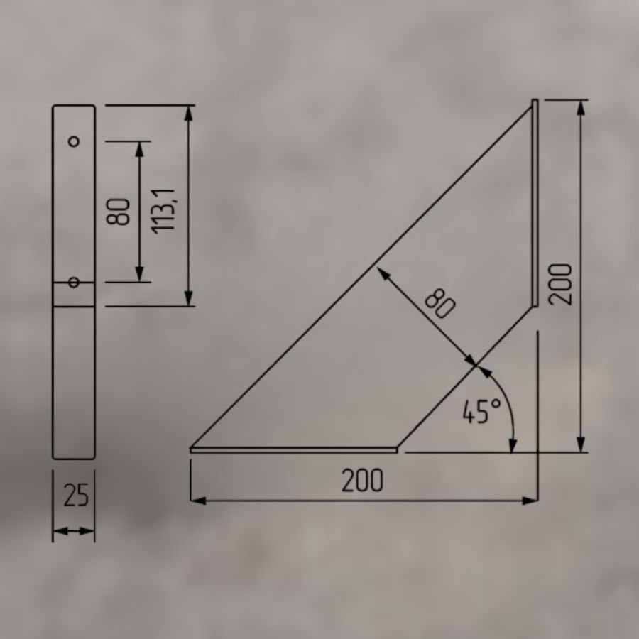 фото Полкодержатель LOFT-2 (200*220), черный (20 кг)