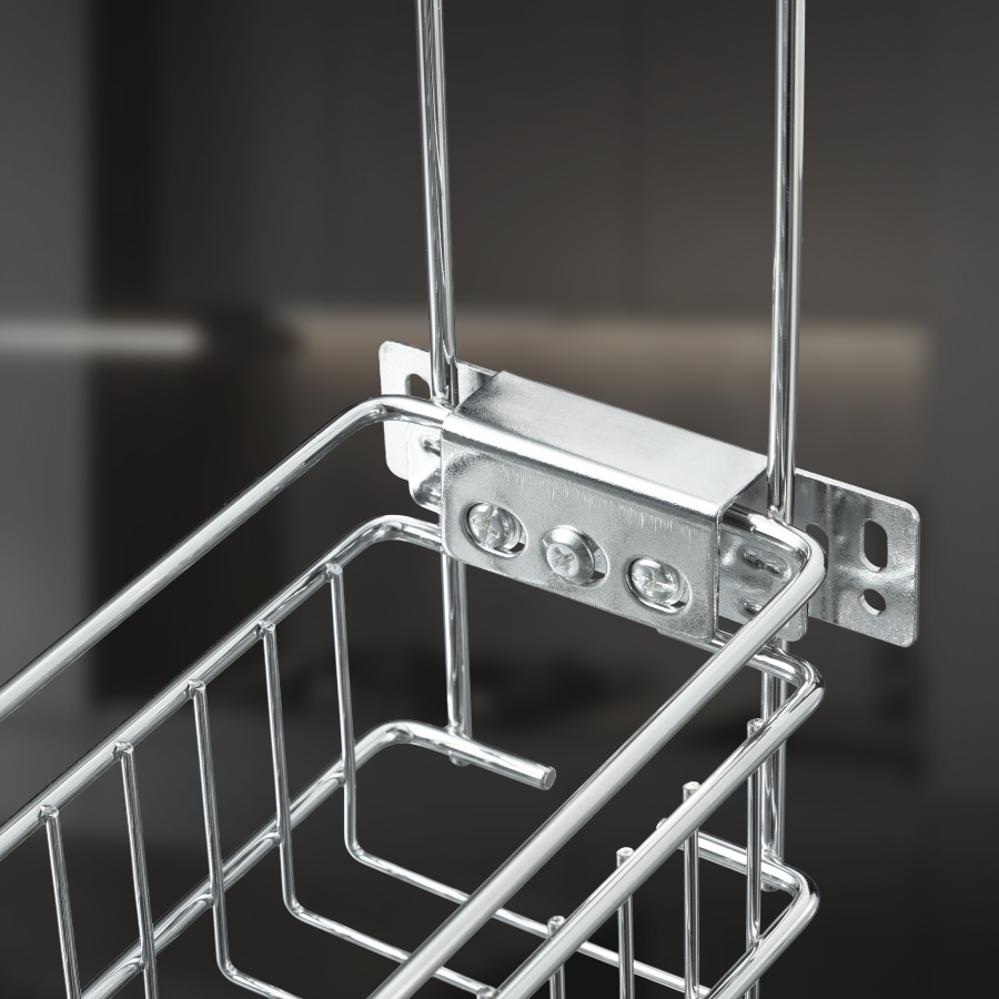 фото Выдвижная корзина двухуровневая в нижнюю базу 150 мм с доводчиком