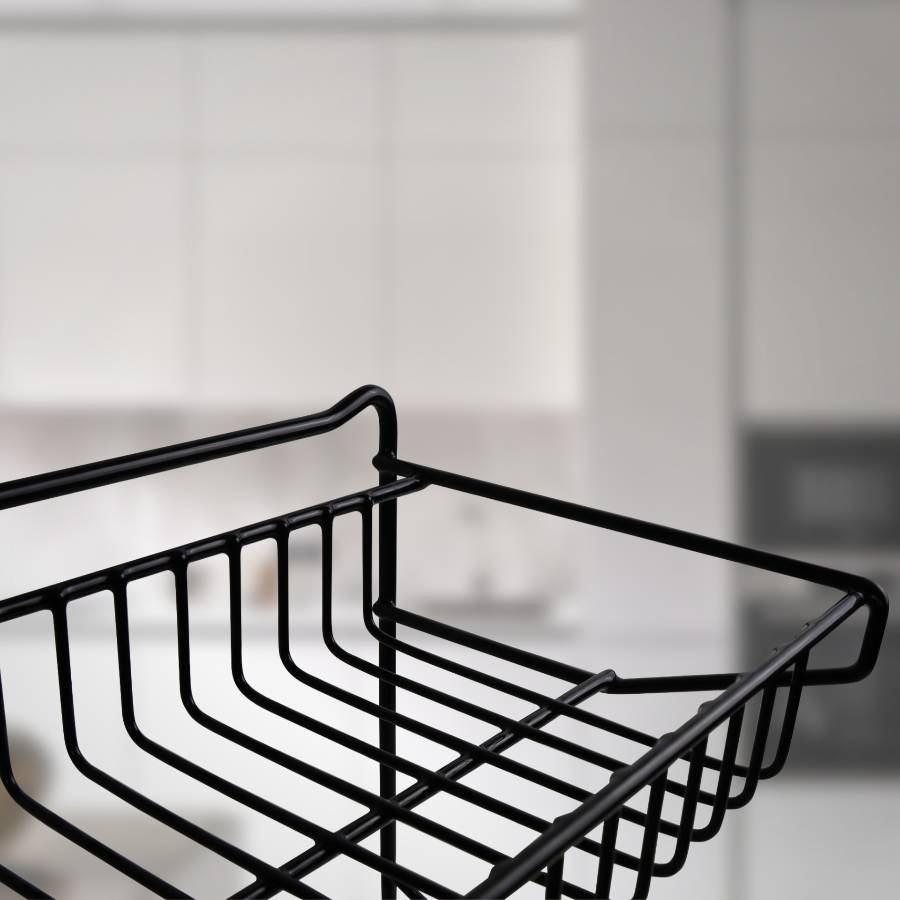 фото Сушилка для посуды двухуровневая настольная черная