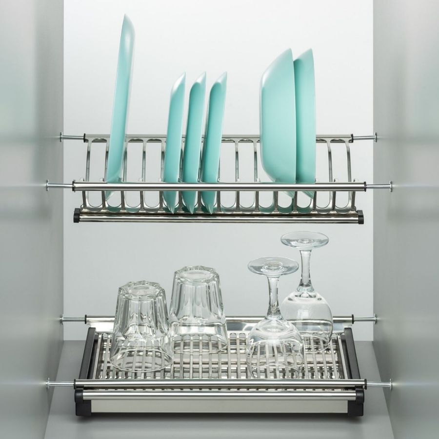 фото Посудосушитель из нержавеющей стали в шкаф 450 мм