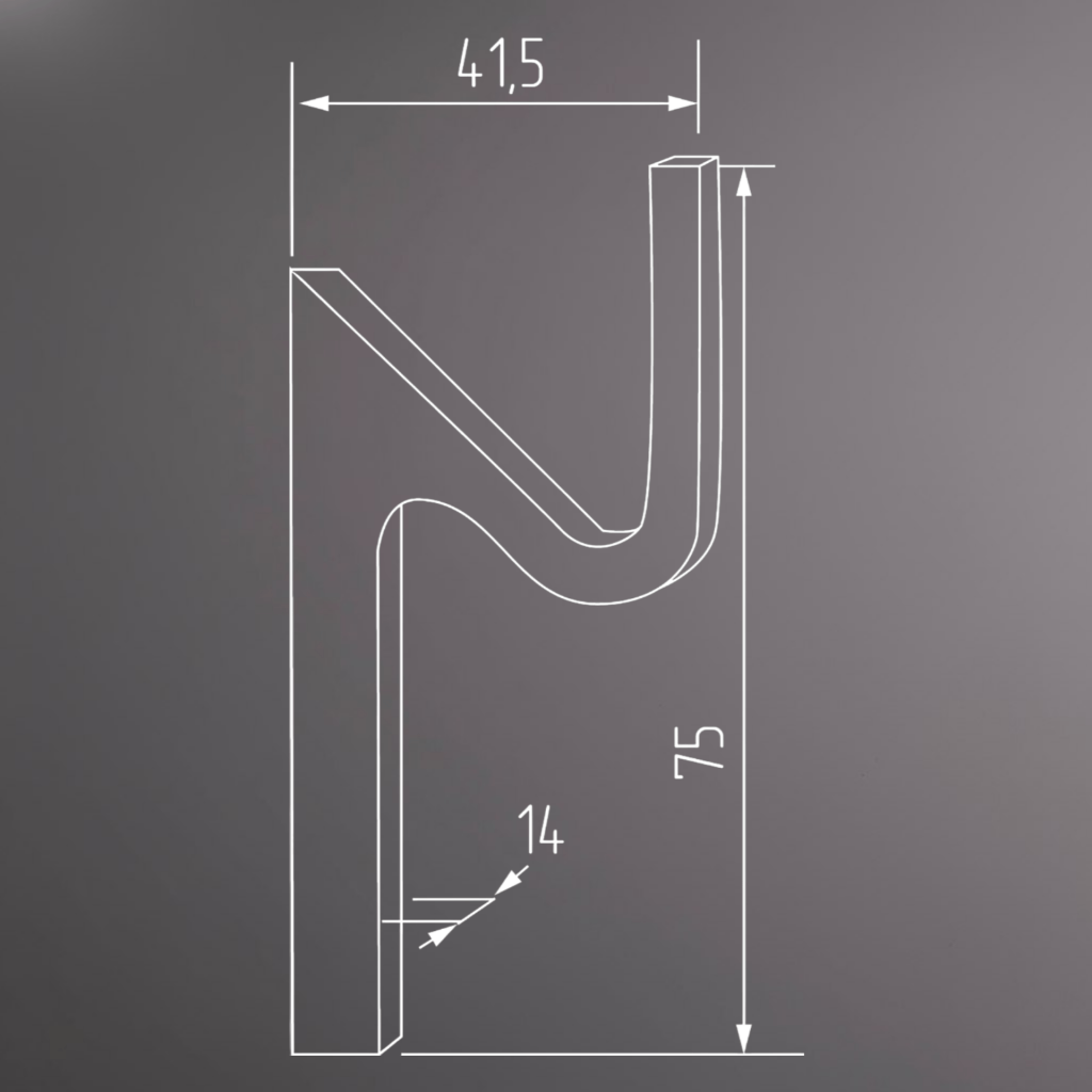 фото Крючок МЕРКУРИ однорожковый, никель матовый
