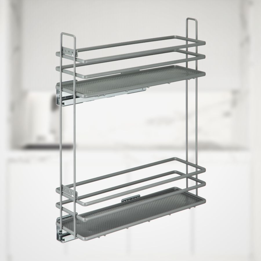 фото Выдвижная корзина VESPLINE двухуровневая в нижнюю базу 150 мм с доводчиком