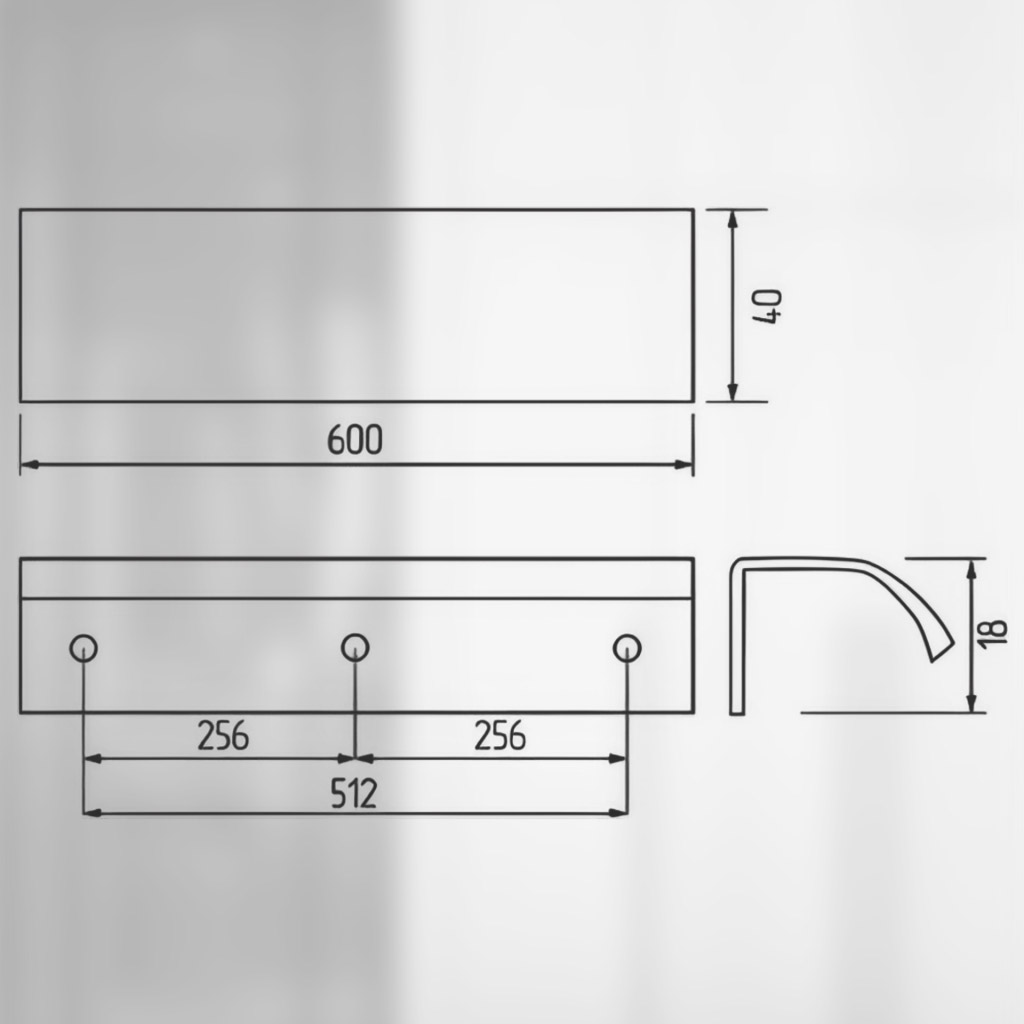 фото Ручка-скоба ТИТАН, 512/600 мм, черный матовый