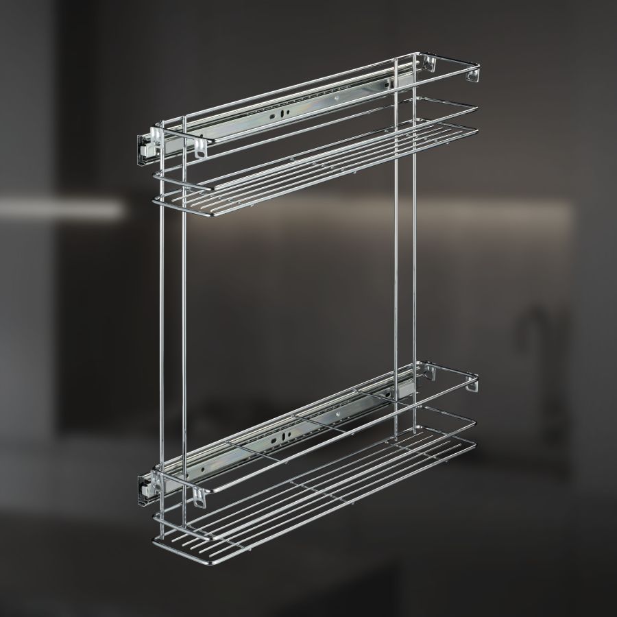 фото Выдвижная корзина двухуровневая в нижнюю базу 150 мм с направляющими