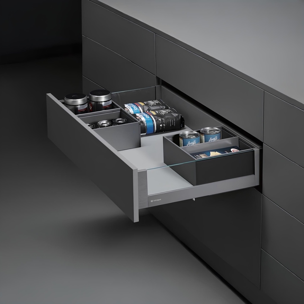 фото Комплект выдвижного ящика Unihopper Magic Box, 120*500мм, с доводчиком со стеклом, графит