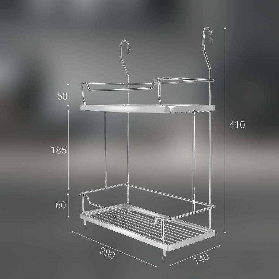 фото Полка двойная CWJ216B-3 ALBA 280x180x410 мм хром