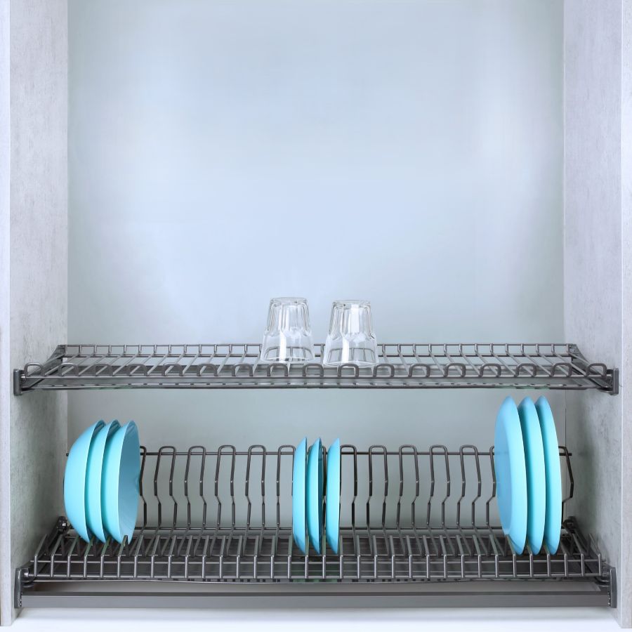 фото Посудосушитель ВЕСПЛАЙН (VESPLINE) в цвете "серый графит" в шкаф 900 мм