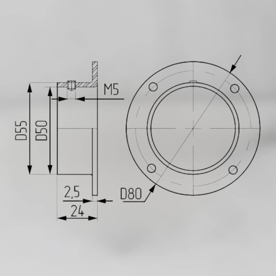 фото  Держатель трубы 50 мм стальной