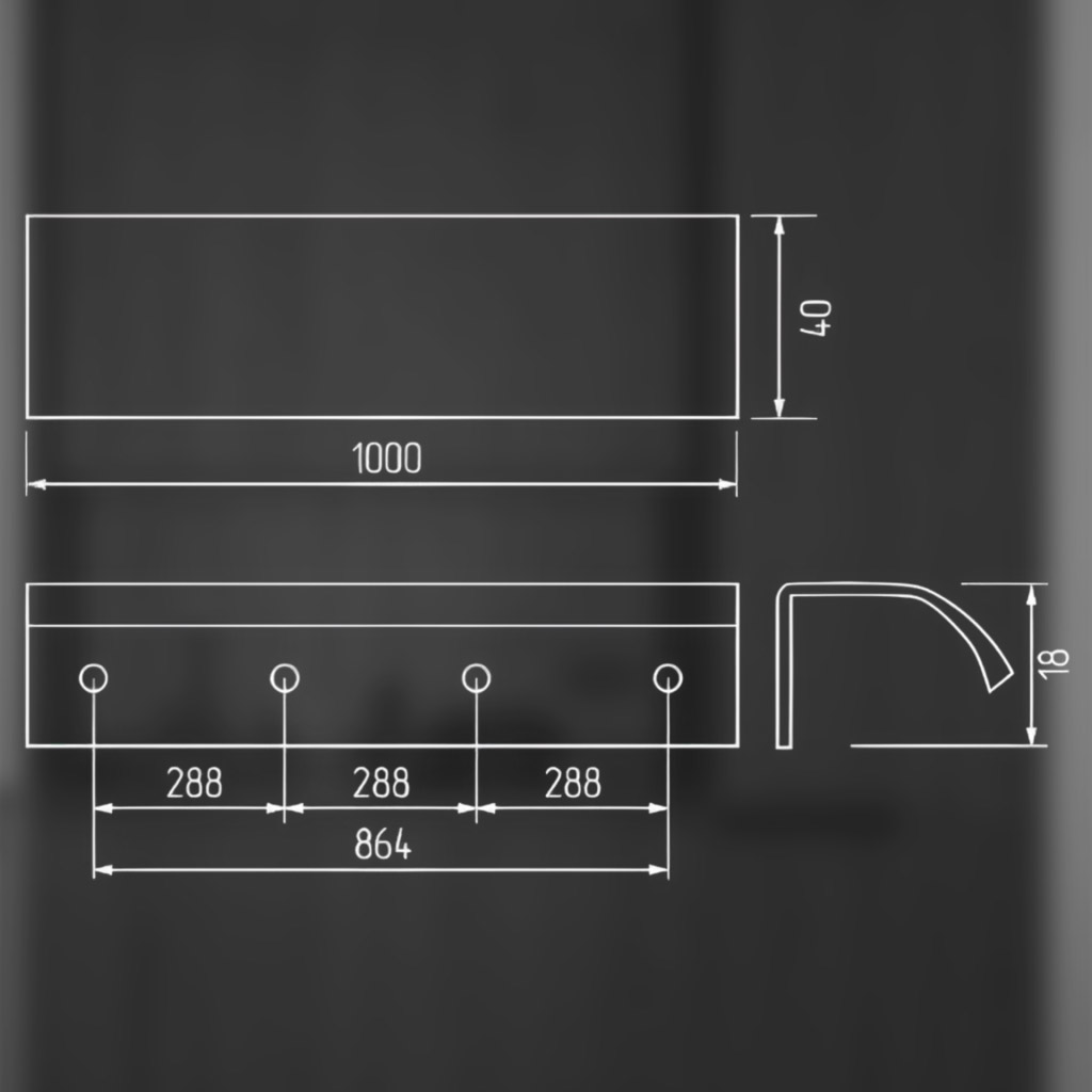 фото Ручка-скоба ТИТАН, 864/1000 мм, хром матовый