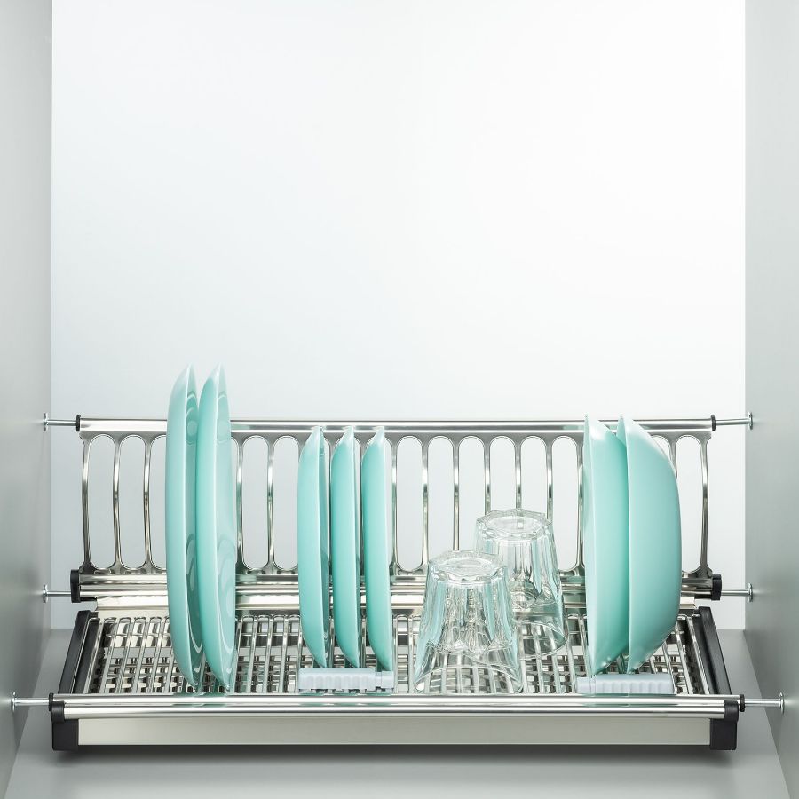 фото Посудосушитель одноуровневый из нержавеющей стали в шкаф 600 мм