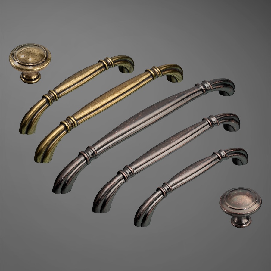 фото Ручка-кнопка МЕИССА, медь античная