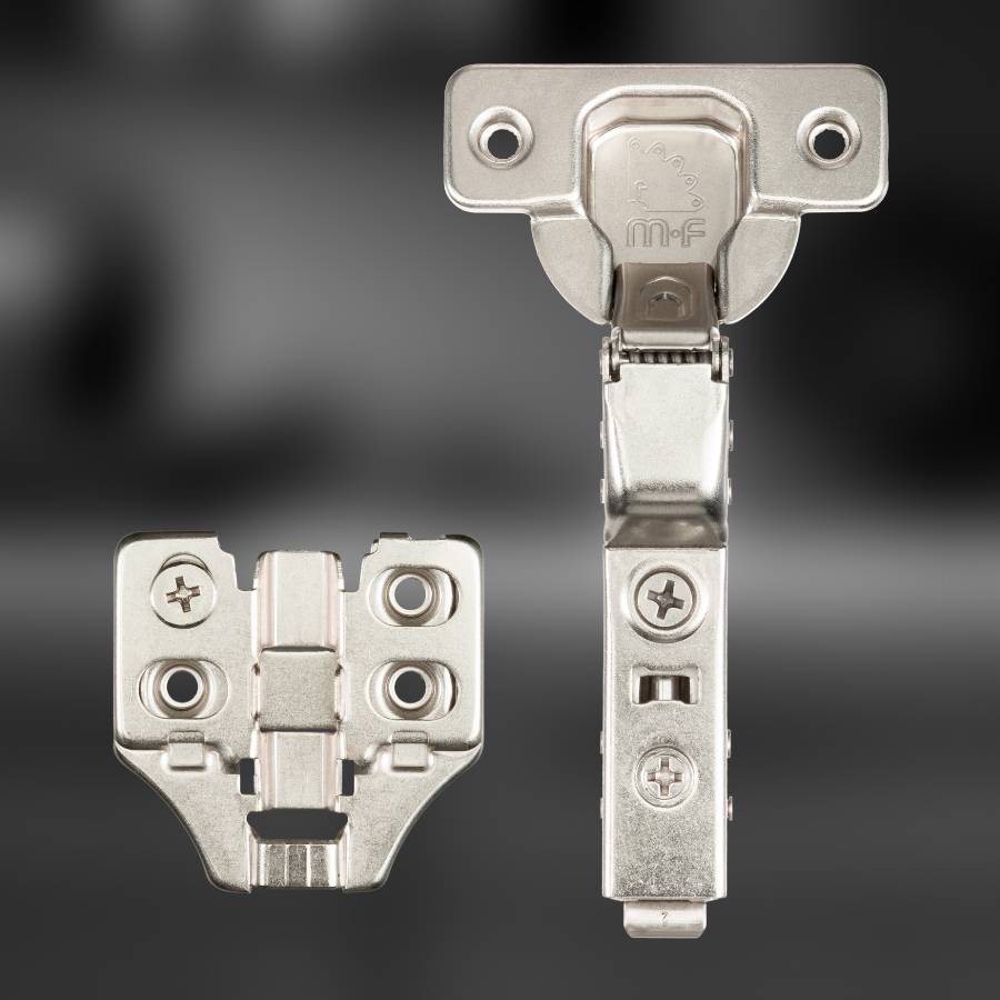 фото Петля вкладная MF Prima Top с трехмерной регулировкой, 45 мм, быстросъемная, с доводчиком