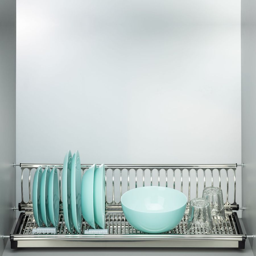 фото Посудосушитель одноуровневый из нержавеющей стали в шкаф 800 мм