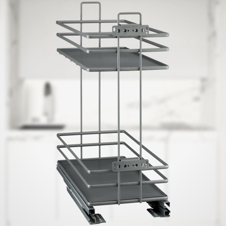 фото Выдвижная корзина VESPLINE двухуровневая в нижнюю базу 300 мм с доводчиком