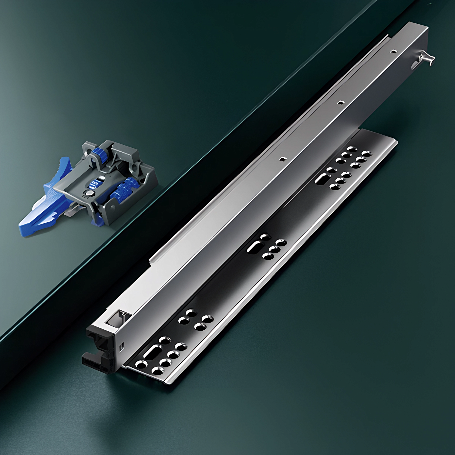Направляющие скрытого типа 450мм Clip-on полного выдвижения с доводчиком c синхронизатором 3D регулировкой